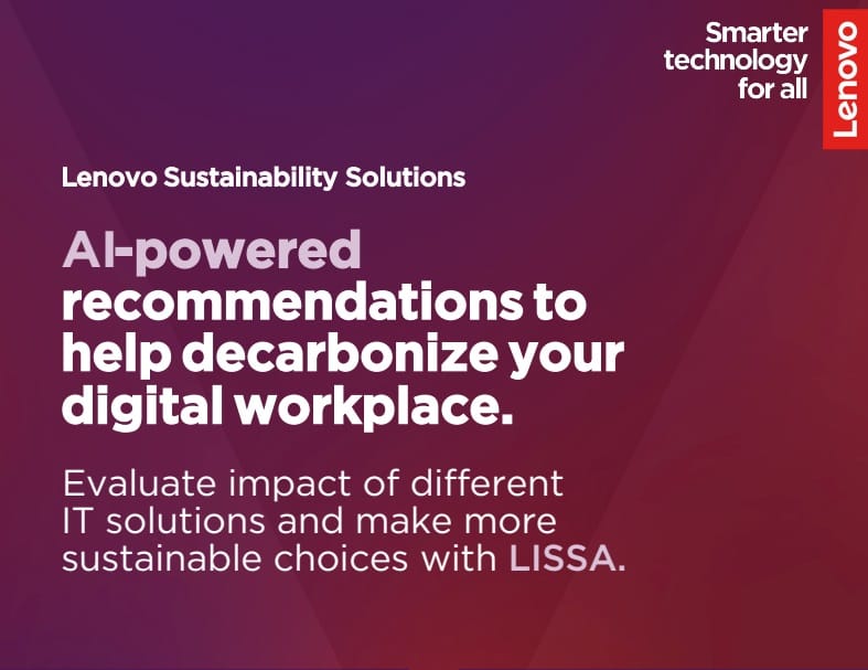 Lenovo announces LISSA - A Gen-AI feature that recommends other in-house services for IT businesses to achieve decarbonization