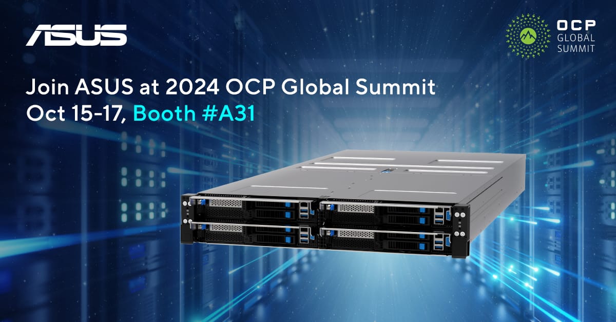 ASUS announces participation in the 2024 OCP Global Summit with multiple Intel and AMD-based solutions